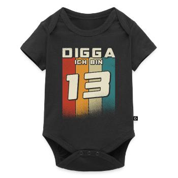 Digga ich bin 13 Jahre Junge 13. Geburtstag Retro - Baby Premium Kurzarmbody - Schwarz - Vorne
