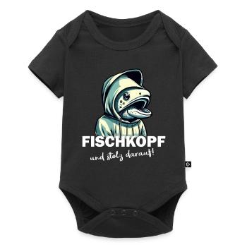 Fischkopf und stolz darauf - Baby Premium Kurzarmbody - Schwarz - Vorne