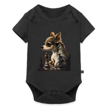 Chihuahua | Échecs | Joueur d'échecs | Plateau | - Body à manches courtes Premium Bébé - noir - Devant