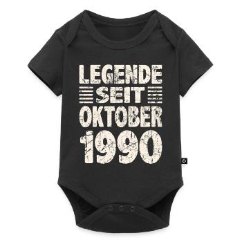 Oktober 1990 Legende seit 33 Jahren Mann Frau - Baby Premium Kurzarmbody - Schwarz - Vorne