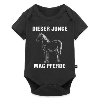 This boy has a penchant for horses - Baby Premium short-sleeve bodysuit - black - Front