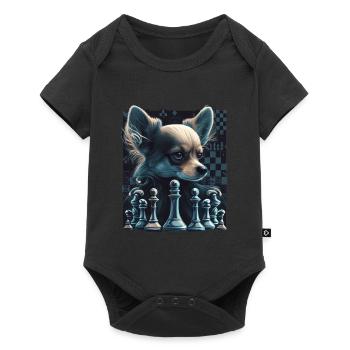 Chihuahua | Échecs | Joueur d'échecs | Plateau | - Body à manches courtes Premium Bébé - noir - Devant