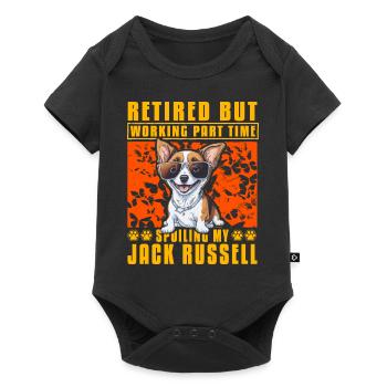 Retired but working part time Jack Russell - Baby Premium short-sleeve bodysuit - black - Front