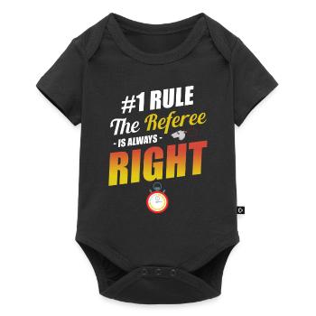 #1 Rule: The referee is always right: - Baby Premium short-sleeve bodysuit - black - Front