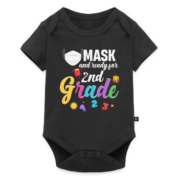 Mask and ready for 2nd class, ready for - Baby Premium short-sleeve bodysuit - black - Front