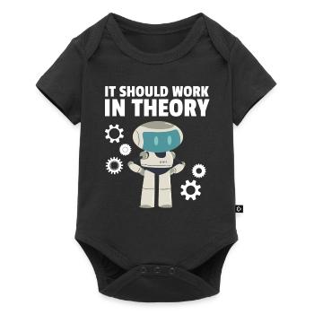 It Should Work In Theory Build Robot Droid Builder - Baby Premium Kurzarmbody - Schwarz - Vorne