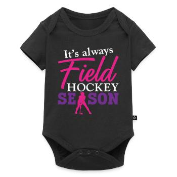 Field Hockey It's Always Field - Baby Premium Kurzarmbody - Schwarz - Vorne