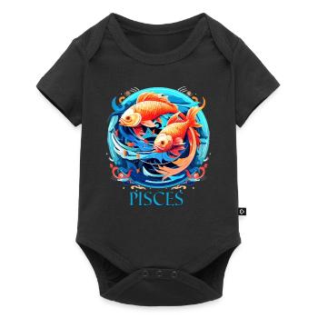 Portez votre signe du zodiaque astrologique avec fierté: Poissons - Body à manches courtes Premium Bébé - noir - Devant