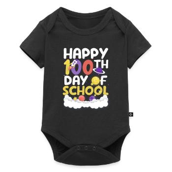 Joyeux 100e jour d’école Space Planet Funny - Body à manches courtes Premium Bébé - noir - Devant