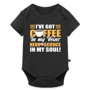 Coffee In My Veins & Neuroscience In My Soul! - Baby Premium short-sleeve bodysuit - black - Front