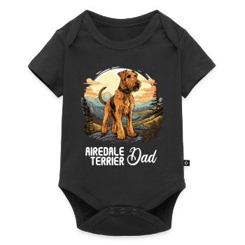 Dog Airedale Terrier - Baby Premium short-sleeve bodysuit - black - Front