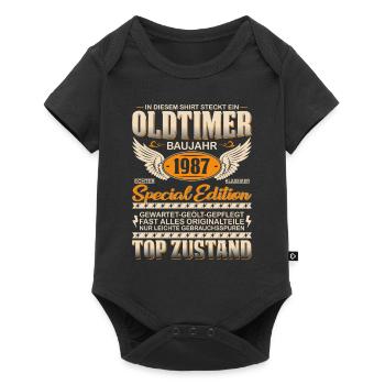 Kultiger 1987er Oldtimer - Baby Premium Kurzarmbody - Schwarz - Vorne