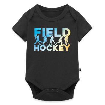 Field Hockey Watercolor Field - Baby Premium short-sleeve bodysuit - black - Front
