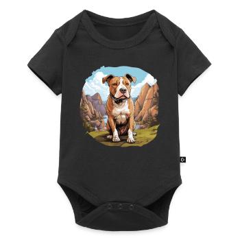 Chien American Staffordshire - Body à manches courtes Premium Bébé - noir - Devant