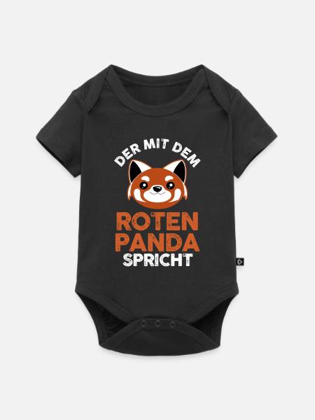 Roter Panda - Baby Premium Kurzarmbody - Schwarz