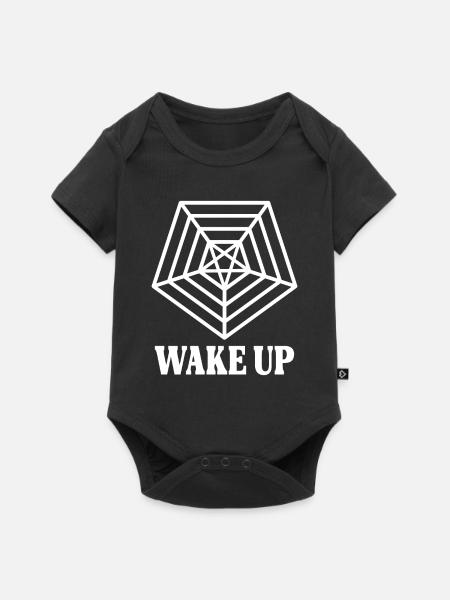 WAKE UP - Baby Premium Kurzarmbody - Schwarz