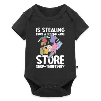 Lustiger Sparsamkeit Wiederverwenden Spruch für - Baby Premium Kurzarmbody - Schwarz - Vorne