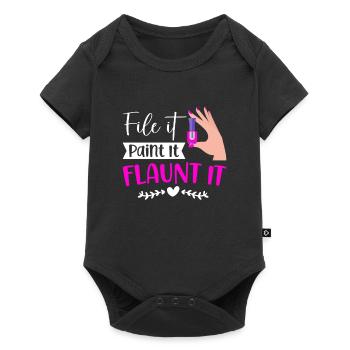 Nail Tech Maniküre Nail Technikerin - Baby Premium Kurzarmbody - Schwarz - Vorne