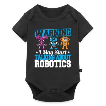 Avertissement je peux commencer à parler de robotique drôle r - Body à manches courtes Premium Bébé - noir - Devant