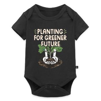 PLANTING FOR GREENER FUTURE - Baby Premium Kurzarmbody - Schwarz - Vorne