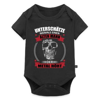 Alten Metal Mann Stolz Totenkopf Geschenk - Baby Premium Kurzarmbody - Schwarz - Vorne