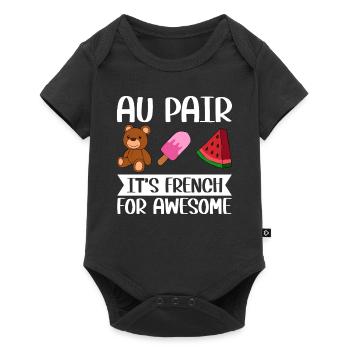 Au Pair Fille Maternelle Nounou - Body à manches courtes Premium Bébé - noir - Devant