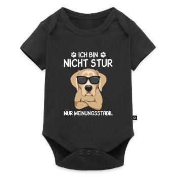 Ich bin nicht Stur nur Meinungsstabil Labrador - Baby Premium Kurzarmbody - Schwarz - Vorne