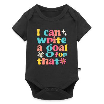 Ich kann ein Ziel für den lustigen 100-Tage-Schule - Baby Premium Kurzarmbody - Schwarz - Vorne