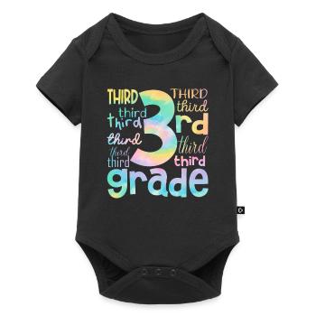 Tie Dye 3rd Grade Third Typography Team Students - Baby Premium short-sleeve bodysuit - black - Front