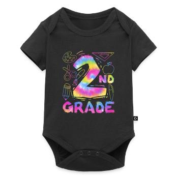 Tie Dye 2e année Deuxième équipe de typographie Élève - Body à manches courtes Premium Bébé - noir - Devant