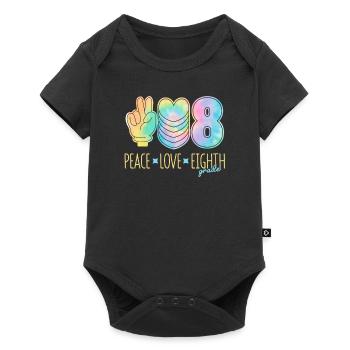 Peace Love Eighth Grade 8. Funny Tie Dye Student - Baby Premium Kurzarmbody - Schwarz - Vorne