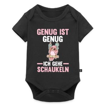 Eule Genug Ist Genug Ich Gehe Schaukeln - Baby Premium Kurzarmbody - Schwarz - Vorne