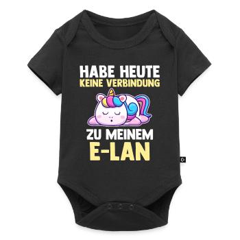 Einhorn Habe Heute Keine Verbindung Zu Meinem E-La - Baby Premium Kurzarmbody - Schwarz - Vorne