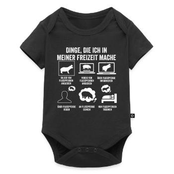 Nilpferd Flusspferd - Baby Premium Kurzarmbody - Schwarz - Vorne