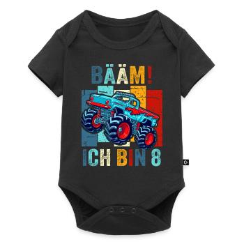 8 Jahre Jungen 8. Geburtstag Geschenk Acht - Baby Premium Kurzarmbody - Schwarz - Vorne