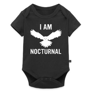 Eule Vogel Tier Eulen - Baby Premium Kurzarmbody - Schwarz - Vorne