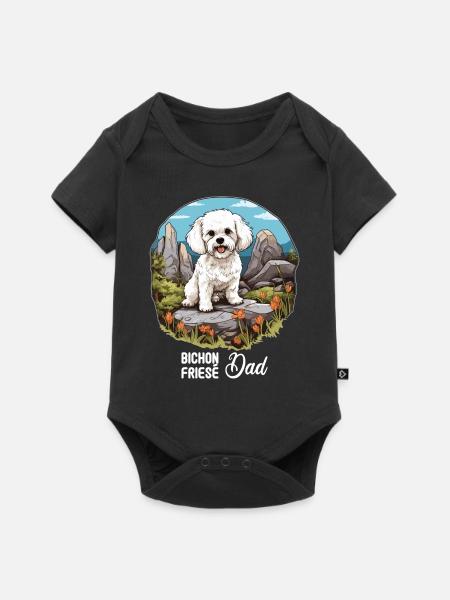 Hund Bichon Friesé - Baby Premium Kurzarmbody - Schwarz