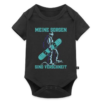 Skipiste Wintersportler Berge Snowboardfahrer - Baby Premium Kurzarmbody - Schwarz - Vorne