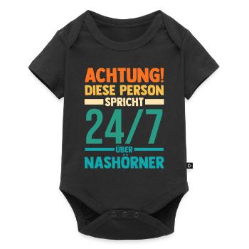 Nashorn - Baby Premium Kurzarmbody - Schwarz - Vorne