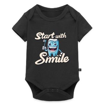 Commencez par le sourire - Body à manches courtes Premium Bébé - noir - Devant