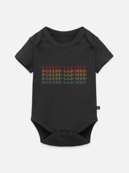 Achterbahnvergnügungspark Achterbahnfahrt - Baby Premium Kurzarmbody - Schwarz