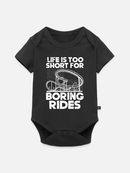 Achterbahnvergnügungspark Achterbahnfahrt - Baby Premium Kurzarmbody - Schwarz