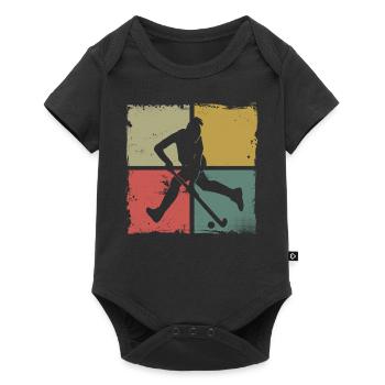 Field Hockey Retro Vintage - Baby Premium short-sleeve bodysuit - black - Front