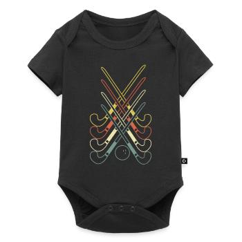 Hockey sur gazon Retro Hockey Sticks - Body à manches courtes Premium Bébé - noir - Devant
