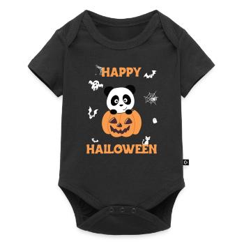 Panda in Pumpkin Cute Pandas Happy Halloween - Baby Premium short-sleeve bodysuit - black - Front