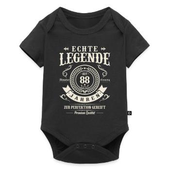 88 Jahre Glück - Baby Premium Kurzarmbody - Schwarz - Vorne