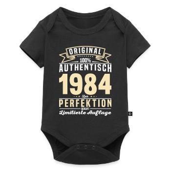 Vintage Jahrgangsgeschenk '84 - Baby Premium Kurzarmbody - Schwarz - Vorne