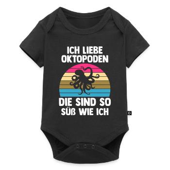 Tintenfisch Oktopus - Baby Premium Kurzarmbody - Schwarz - Vorne