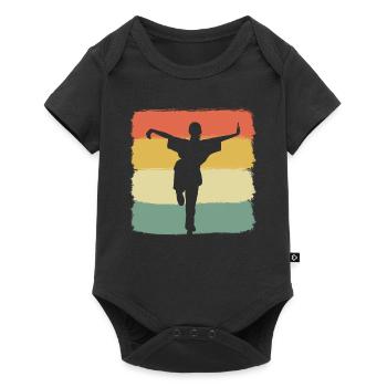 Kung-Fu-Kampf Kampfsportler - Baby Premium Kurzarmbody - Schwarz - Vorne