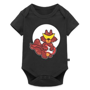 Funky Eichhörnchen Gitarrenspieler - Baby Premium Kurzarmbody - Schwarz - Vorne